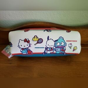 Hello Kitty Pencil Pouch Japan School Kuji Vintage Pochacco Hangyodon Tennis Red